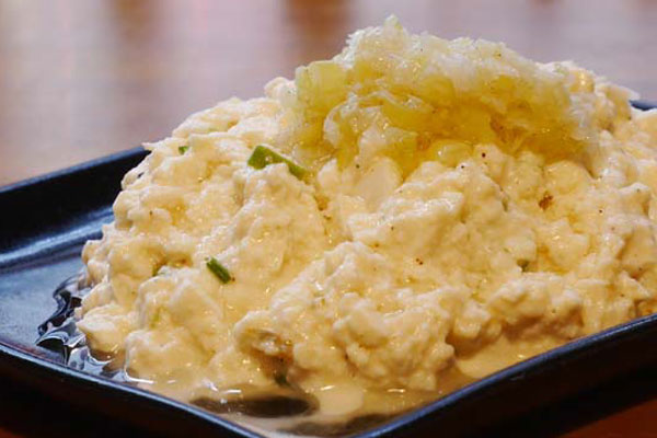 くずし豆腐の葱ソース