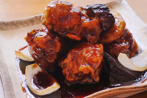 熟成黒酢の酢豚